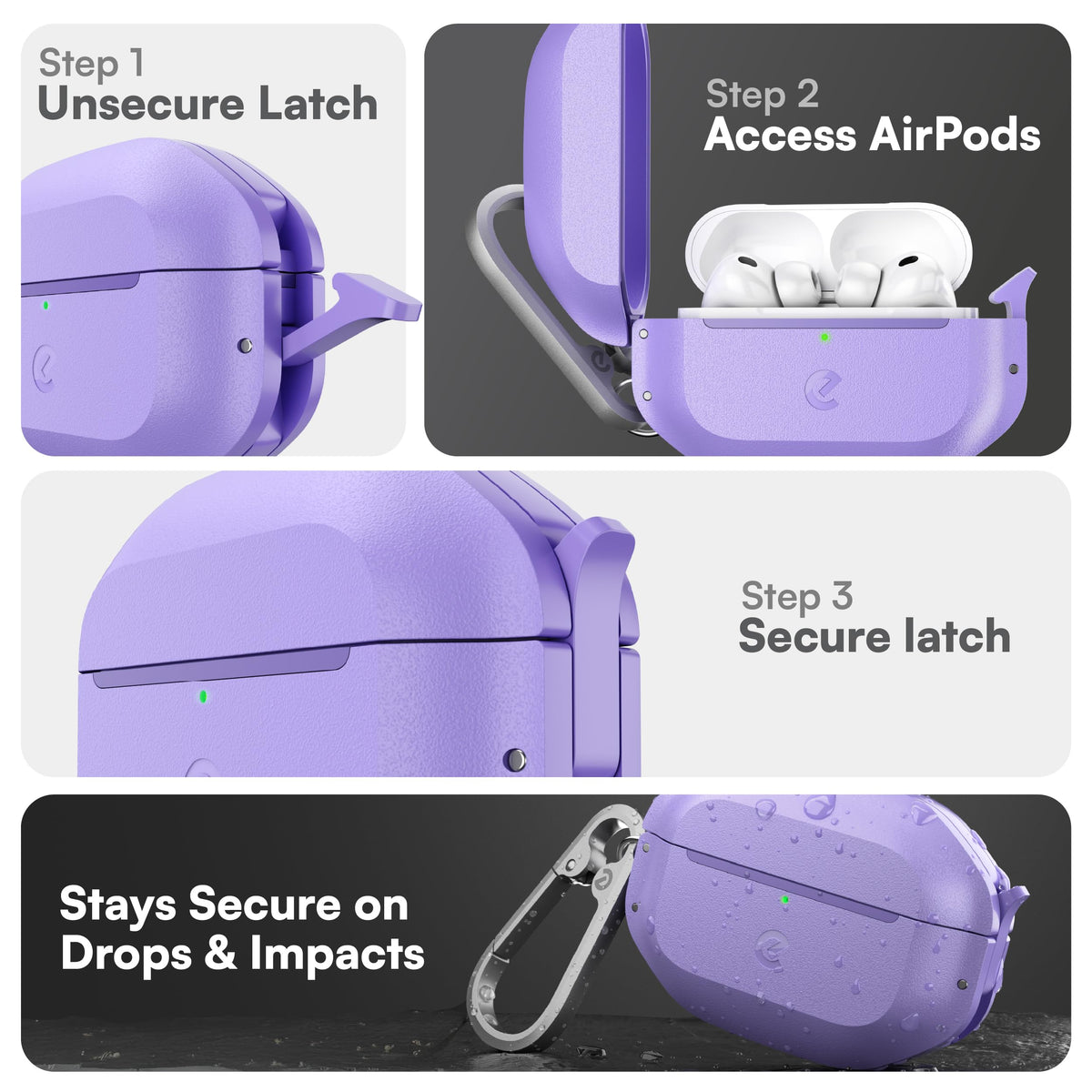 Keybudz open case with AirPods Pro 3 inside, snug fit and secure hold