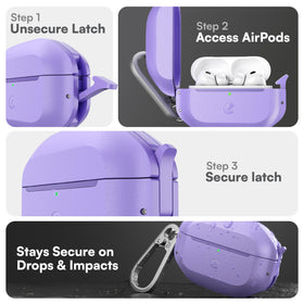 Keybudz open case with AirPods Pro 3 inside, snug fit and secure hold