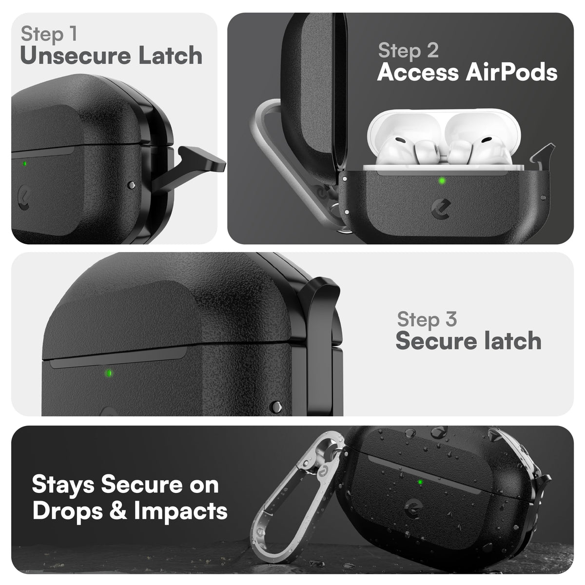 Keybudz side profile with alloy carabiner showing convenient carry