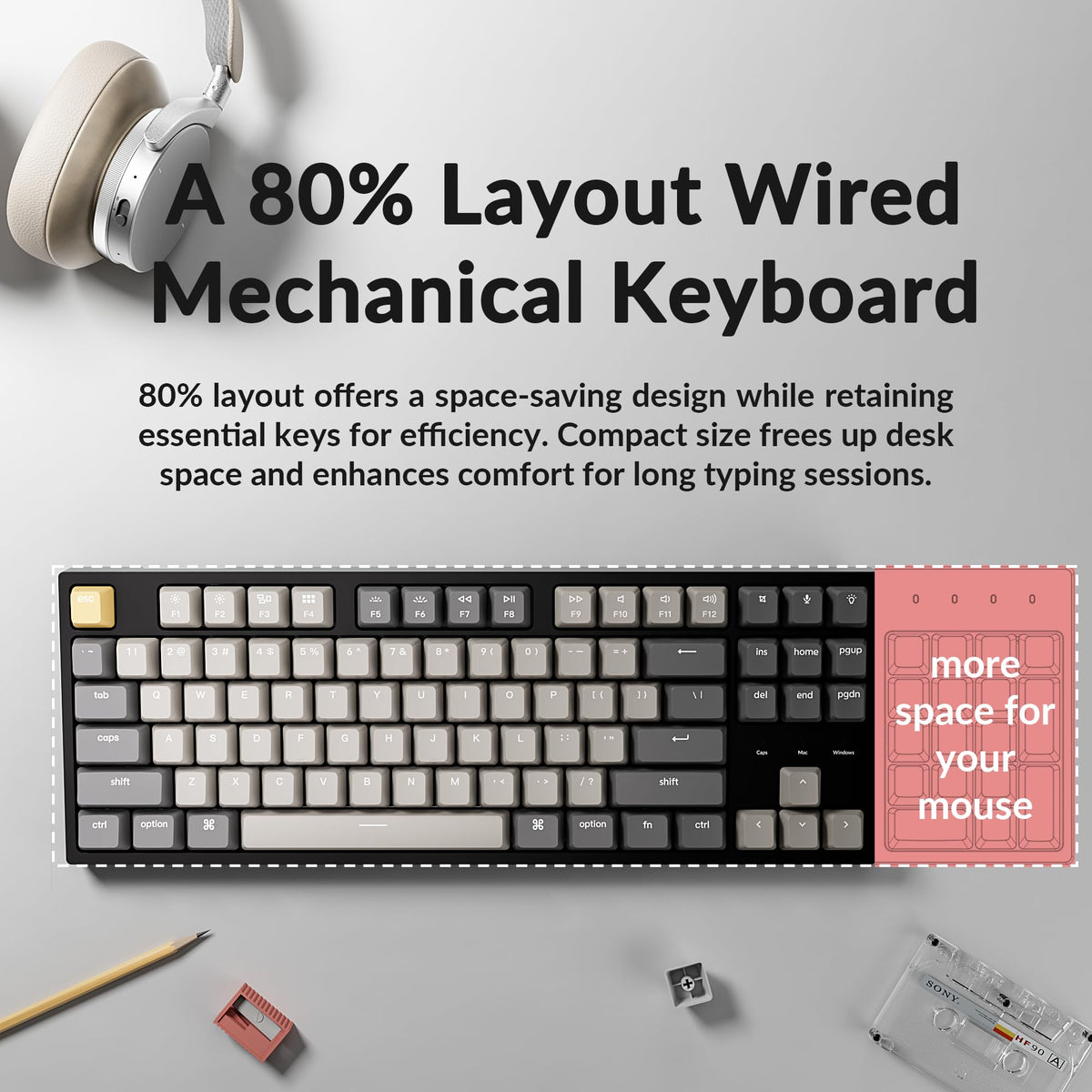 Keychron white LED backlight mode illustrating programmable illumination effects