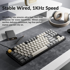 Keychron side profile displaying three adjustable angles for ergonomic typing