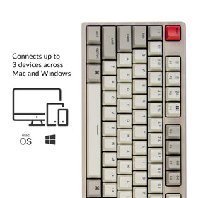 Keychron close-up of retro ABS keycaps highlighting durable finish and visual style benefit