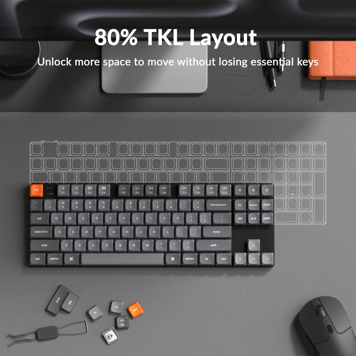 Keychron K1 Max hot-swappable switches being changed quickly