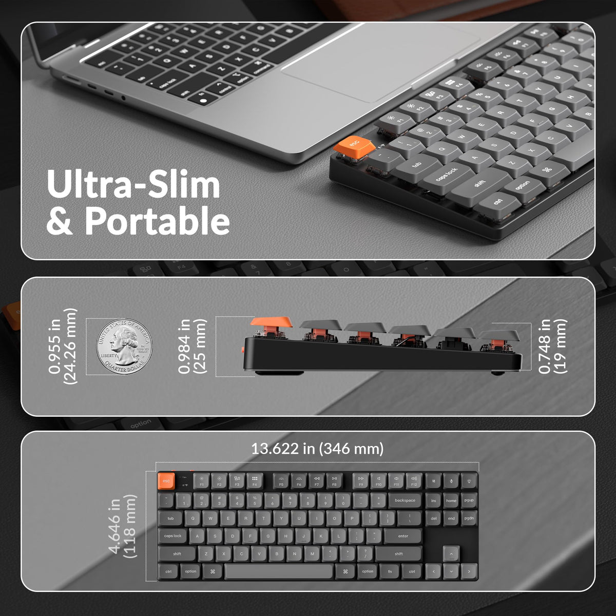 Keychron K1 Max low-profile keycaps close-up for smooth typing