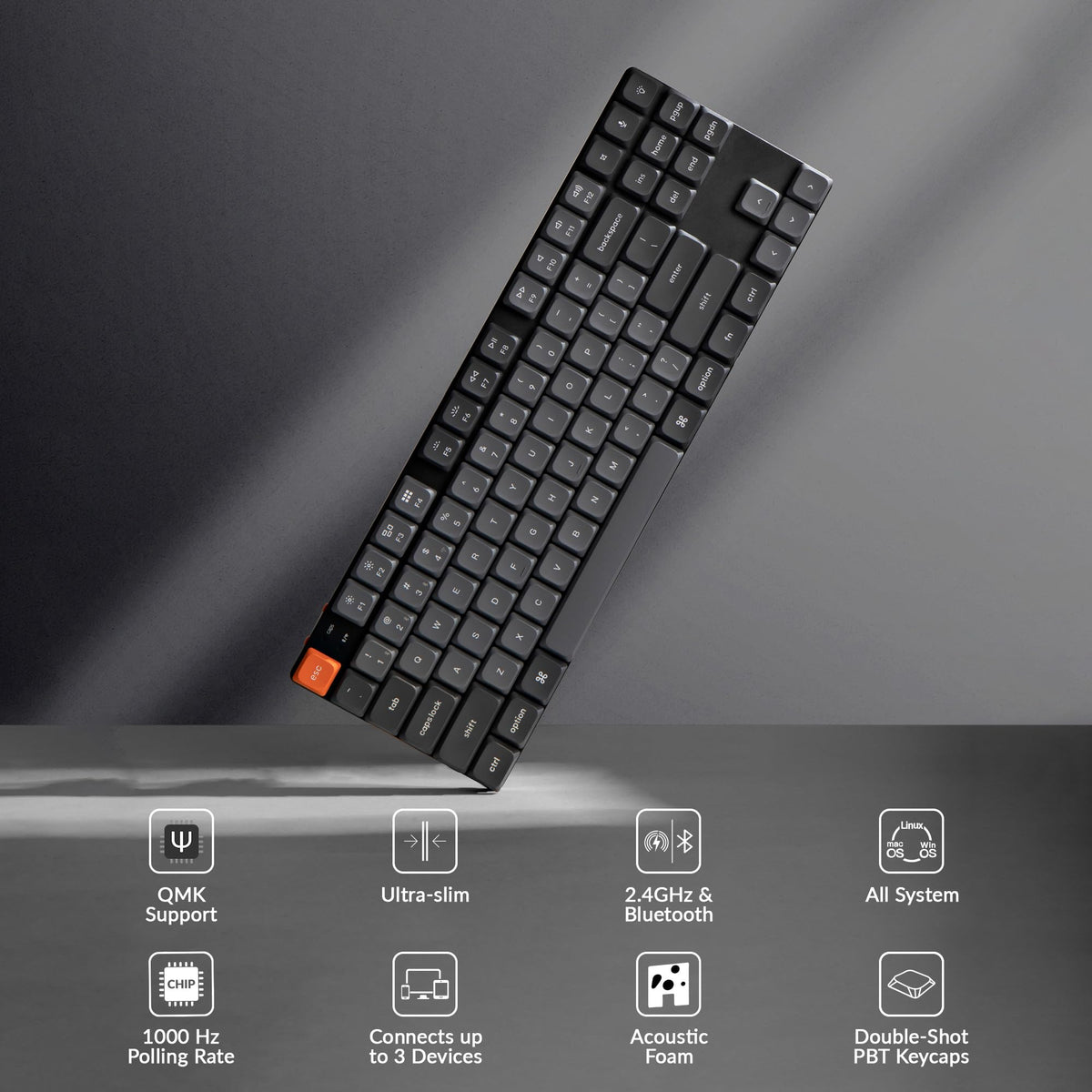 Keychron K1 Max with QMK and Launcher for custom macros