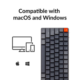 Keychron K3 Mac-friendly layout with Windows compatibility and included OS keycaps.
