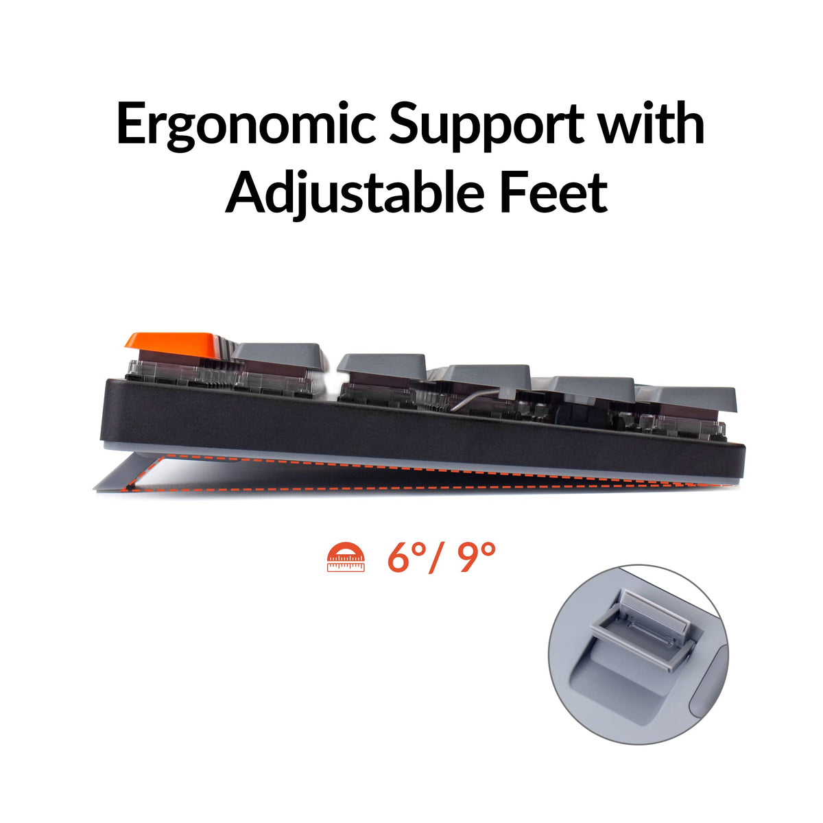 Keychron K3 white LED backlight improves visibility in dim environments.