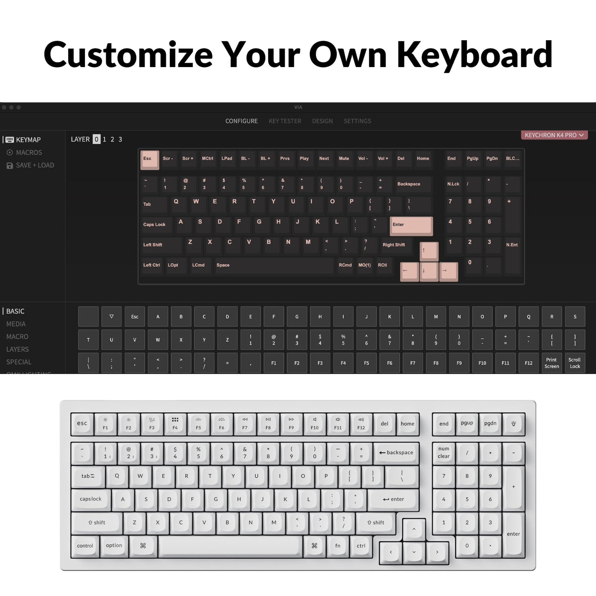 Keychron K4 Pro damped typing for quieter, stable keystrokes with foam and pad
