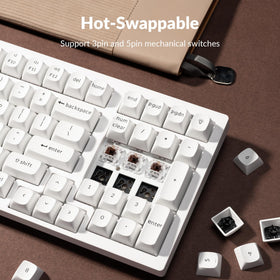 Keychron K4 Pro ergonomic tilt showing three typing angles for comfort