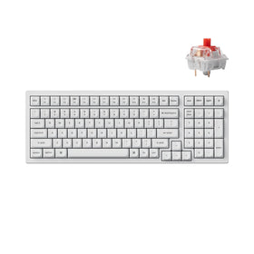 Keychron K4 Pro front view with white case and RGB backlight for immersive typing.