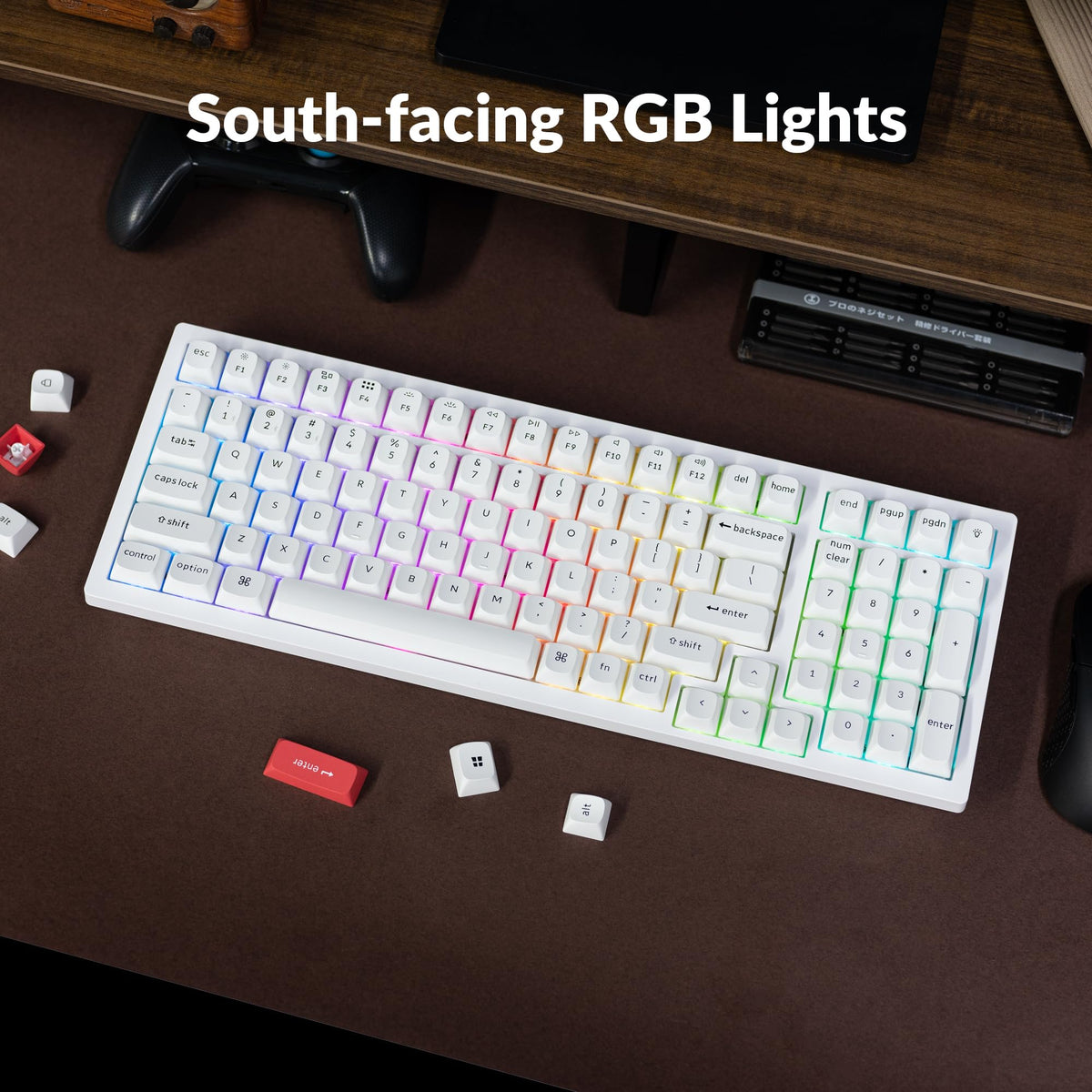 Keychron K4 Pro RGB backlight with customizable lighting for ambient setups