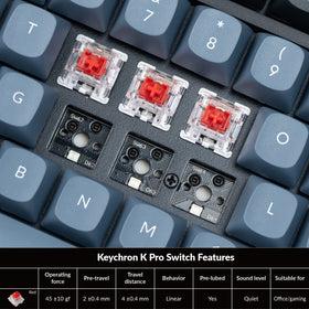 Keychron K4 Pro side angle showing ergonomic tilt for comfortable typing