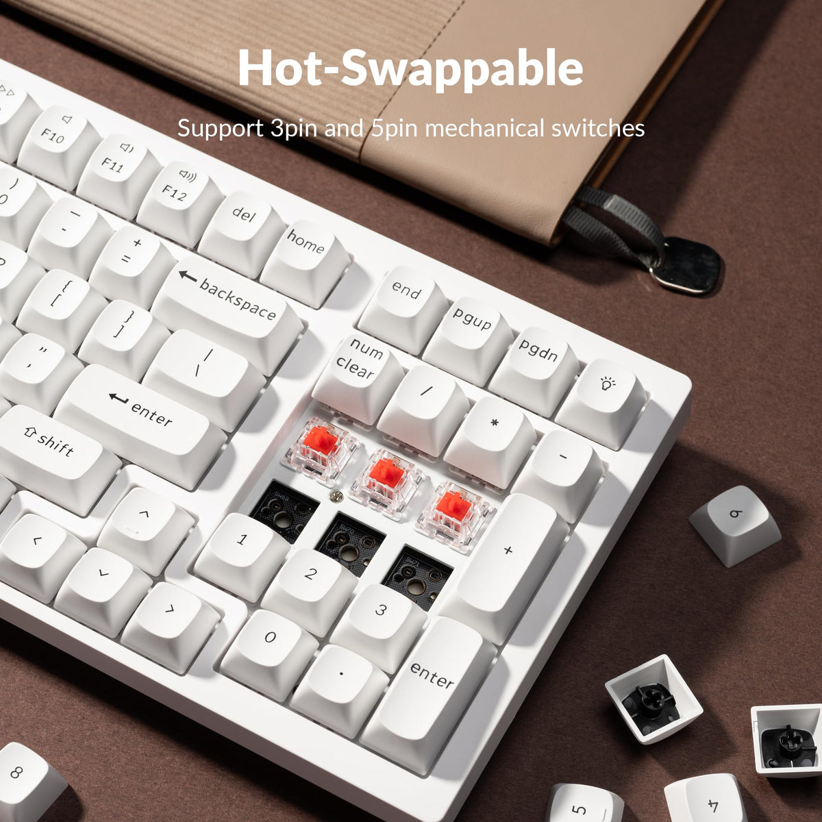 Internal foam and dampening reduce noise for quieter typing.
