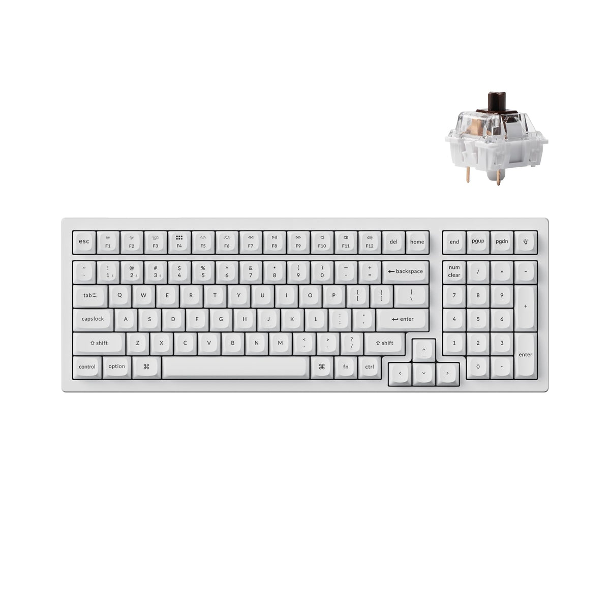 Keychron K4 Pro wireless keyboard top view showing compact desk-ready design and white finish for multi-OS use