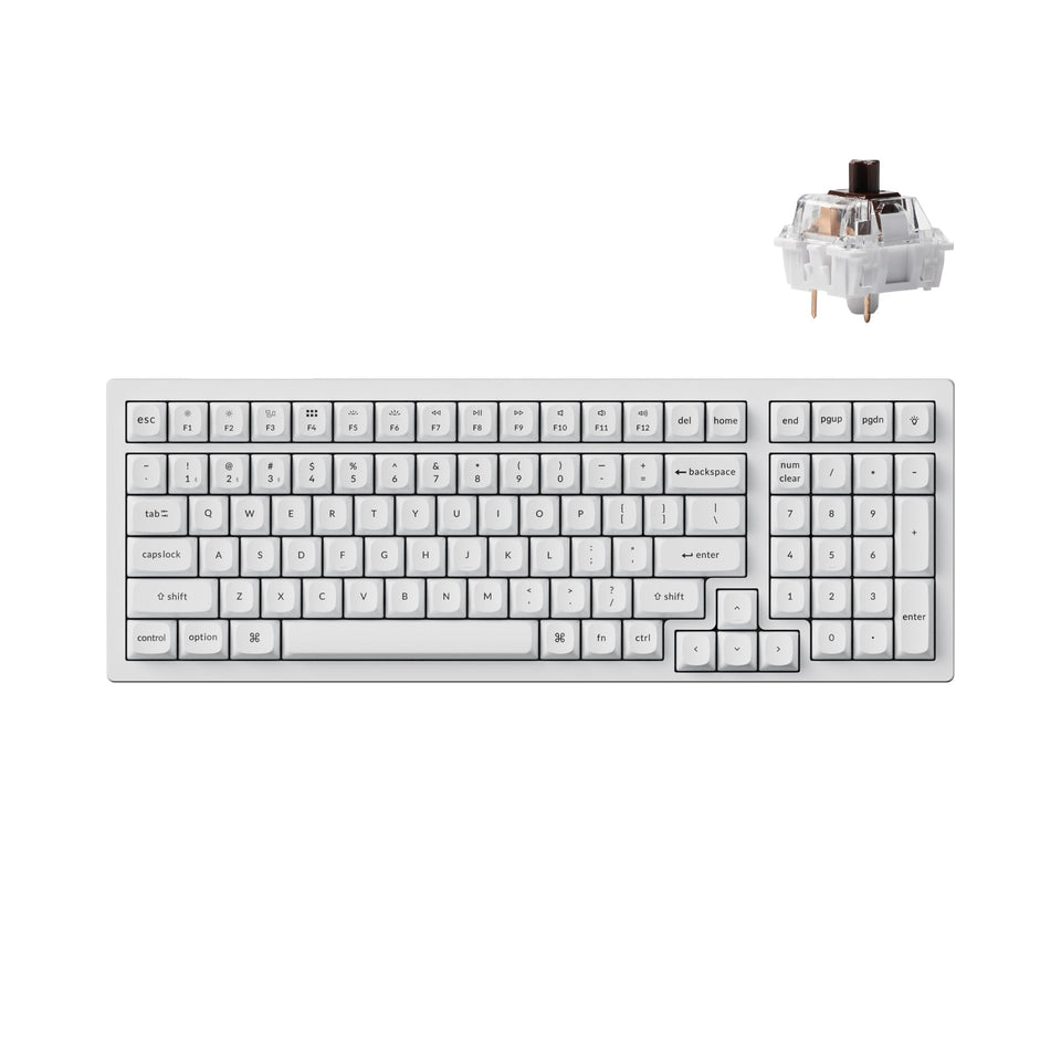 Keychron K4 Pro wireless keyboard top view showing compact desk-ready design and white finish for multi-OS use