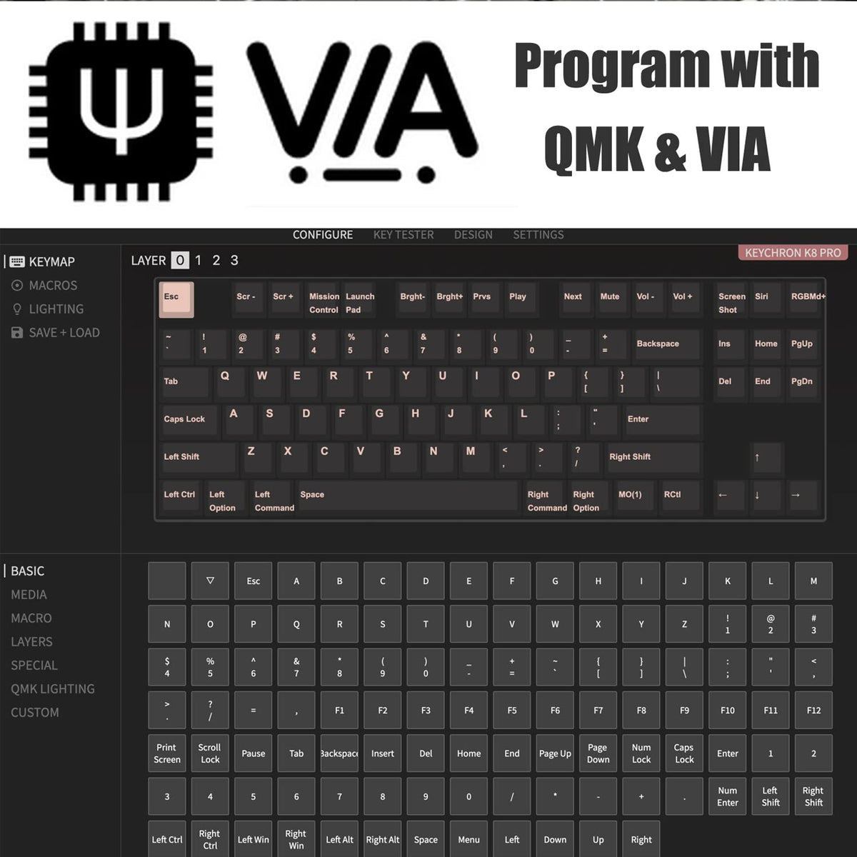 Keychron K8 Pro connected via Bluetooth and USB-C for multi-device use