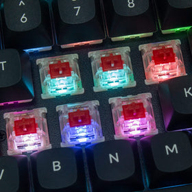 Keychron K8 Pro south-facing RGB backlight for better visibility from the typist’s angle