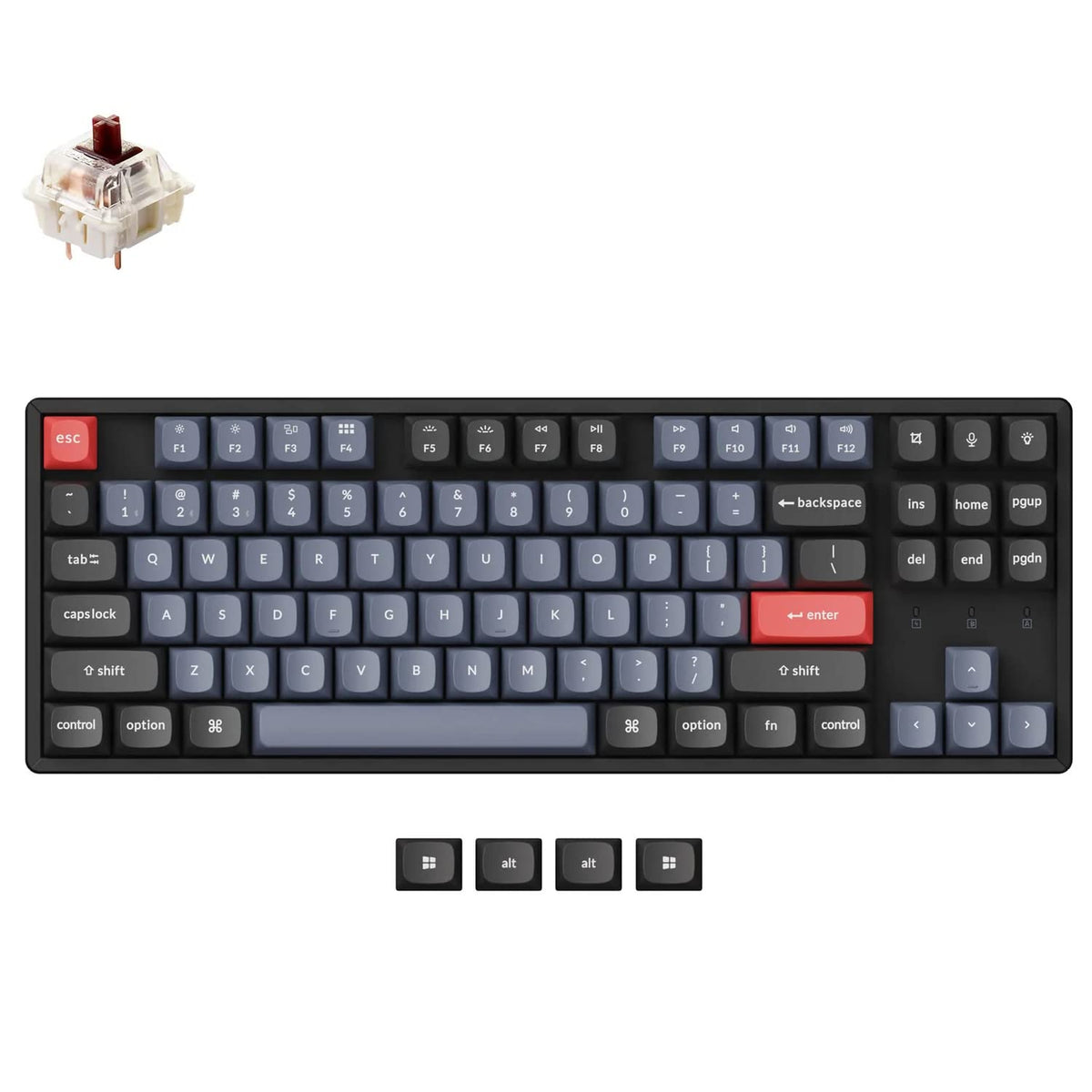 Keychron K8 Pro main view showing wireless keyboard and compact 87-key layout for versatile setup