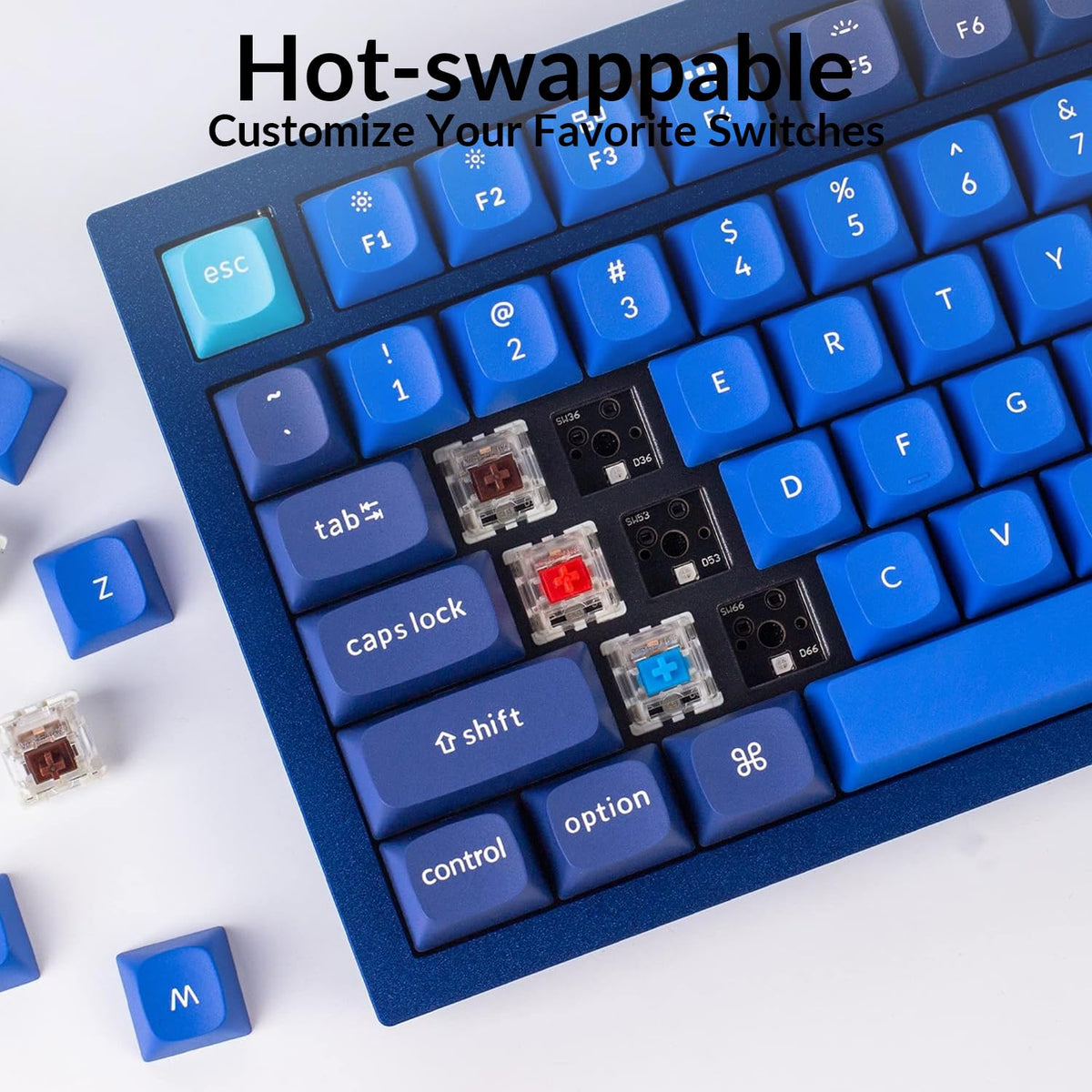 Silicone pads between case to dampen metal noise during typing.