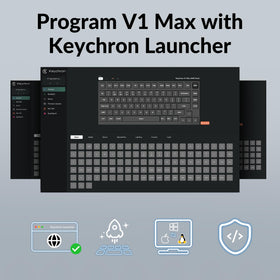 Keychron V1 Max hot-swappable keycap close-up highlighting easy switch customization.