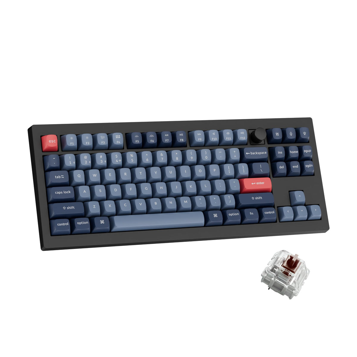 Keychron V3 Max keyboard front angle showing compact TKL design for desk space