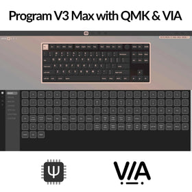 Keychron V3 Max side profile highlighting gasket-damped chassis and slim footprint