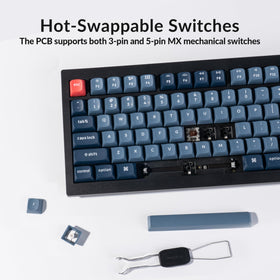 Keychron V3 Max close-up of non-shine-through PBT keycaps for oil resistance