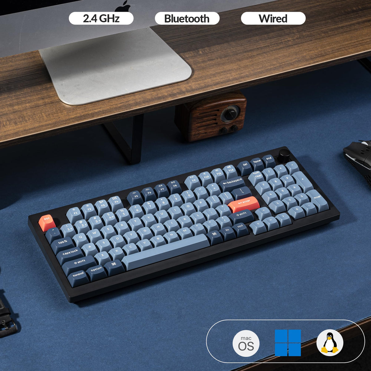 Keychron V5 Max gasket design close-up highlights reduced typing noise.