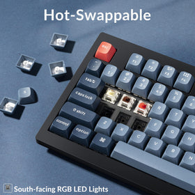 Keychron V5 Max hot-swappable switches enable easy customization.
