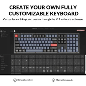 Keychron V6 hot-swappable PCB area for effortless switch changes without soldering
