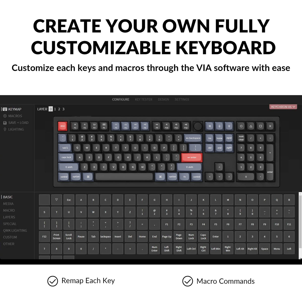 Keychron V6 hot-swappable PCB enables easy switch customization without soldering