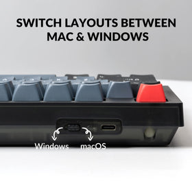 Keychron V6 south-facing RGB backlight for better visibility from the typist's angle
