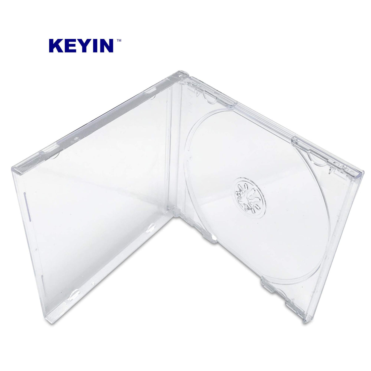 KeyIN Standard Clear CD Jewel Case front view enables quick identification of discs.