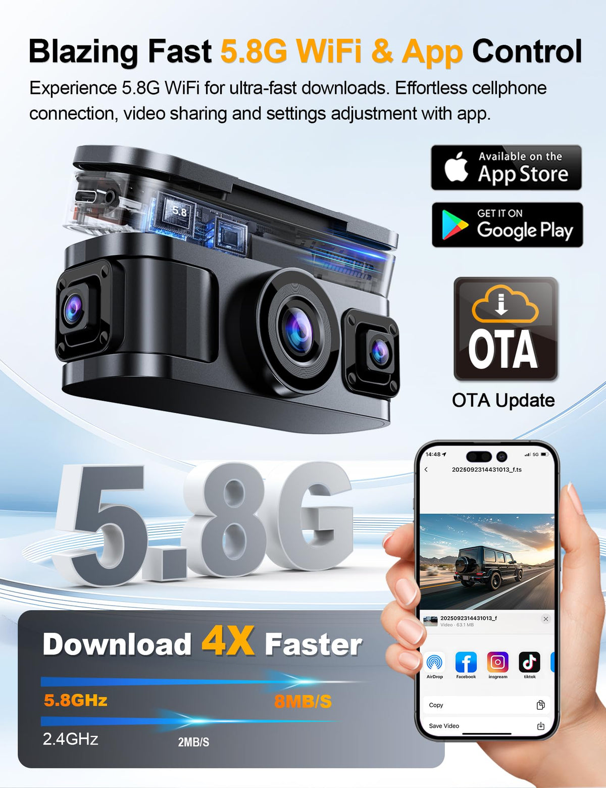 KeyROO R4 left camera widens vehicle coverage at 1080p