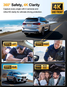 KeyROO R4 rear camera captures 1080p for rear visibility