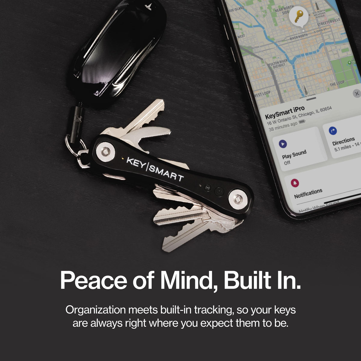 KeySmart iPro attached to car fob showing integration with vehicle access benefit