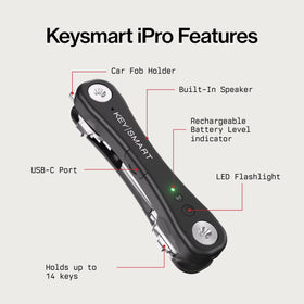 KeySmart iPro opened to reveal stacked keys showing organized storage benefit