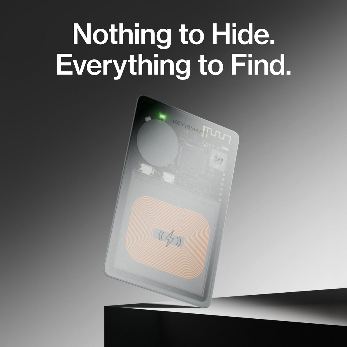 KeySmart SmartCard Gen 3 Qi charging-ready battery for convenient wireless recharges.