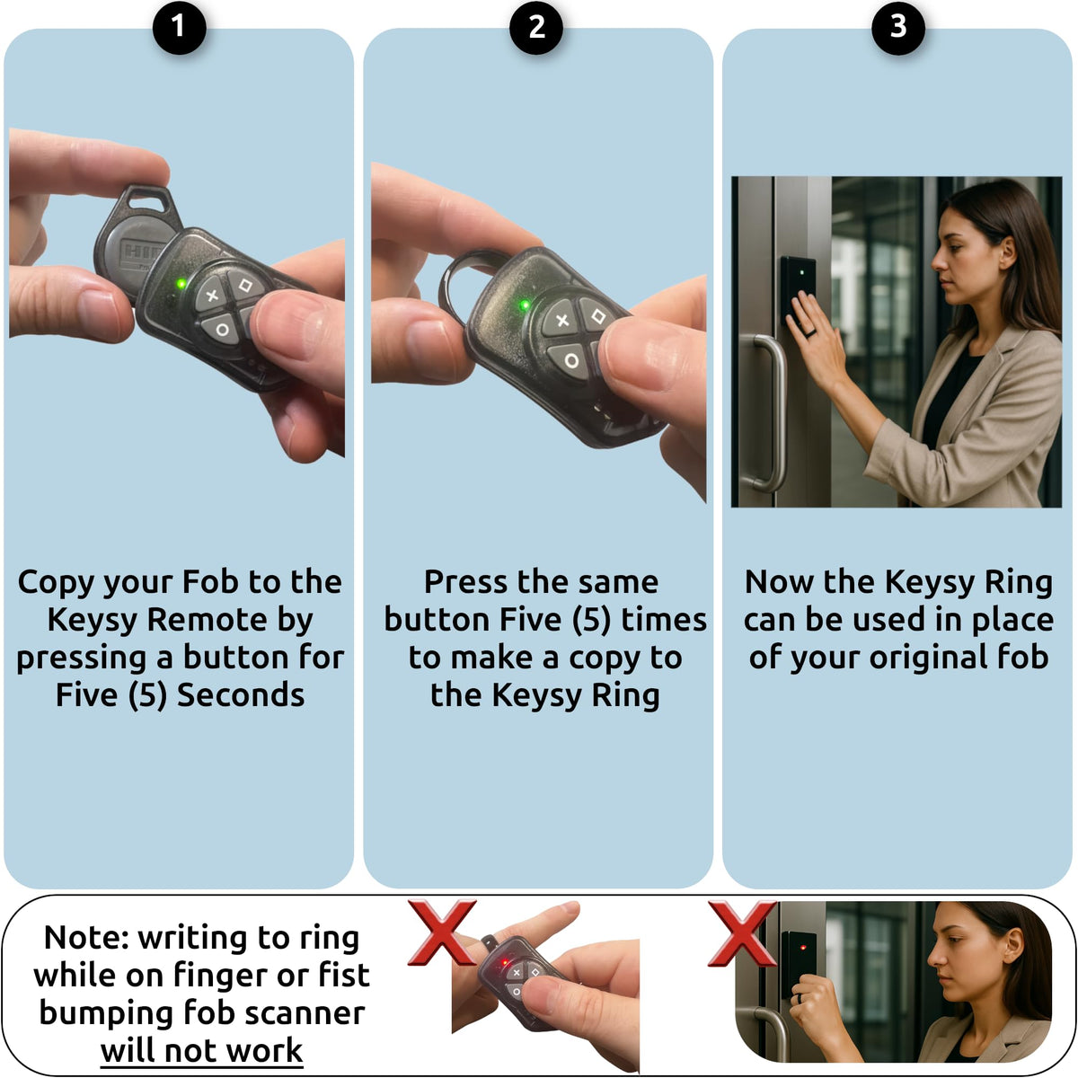 Keysy ring label notes T5577 chip and reprogrammable potential