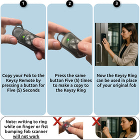Keysy ring label notes T5577 chip and reprogrammable potential