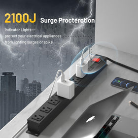 KF 8-outlet power strip specs showing 15A and 1875W capacity