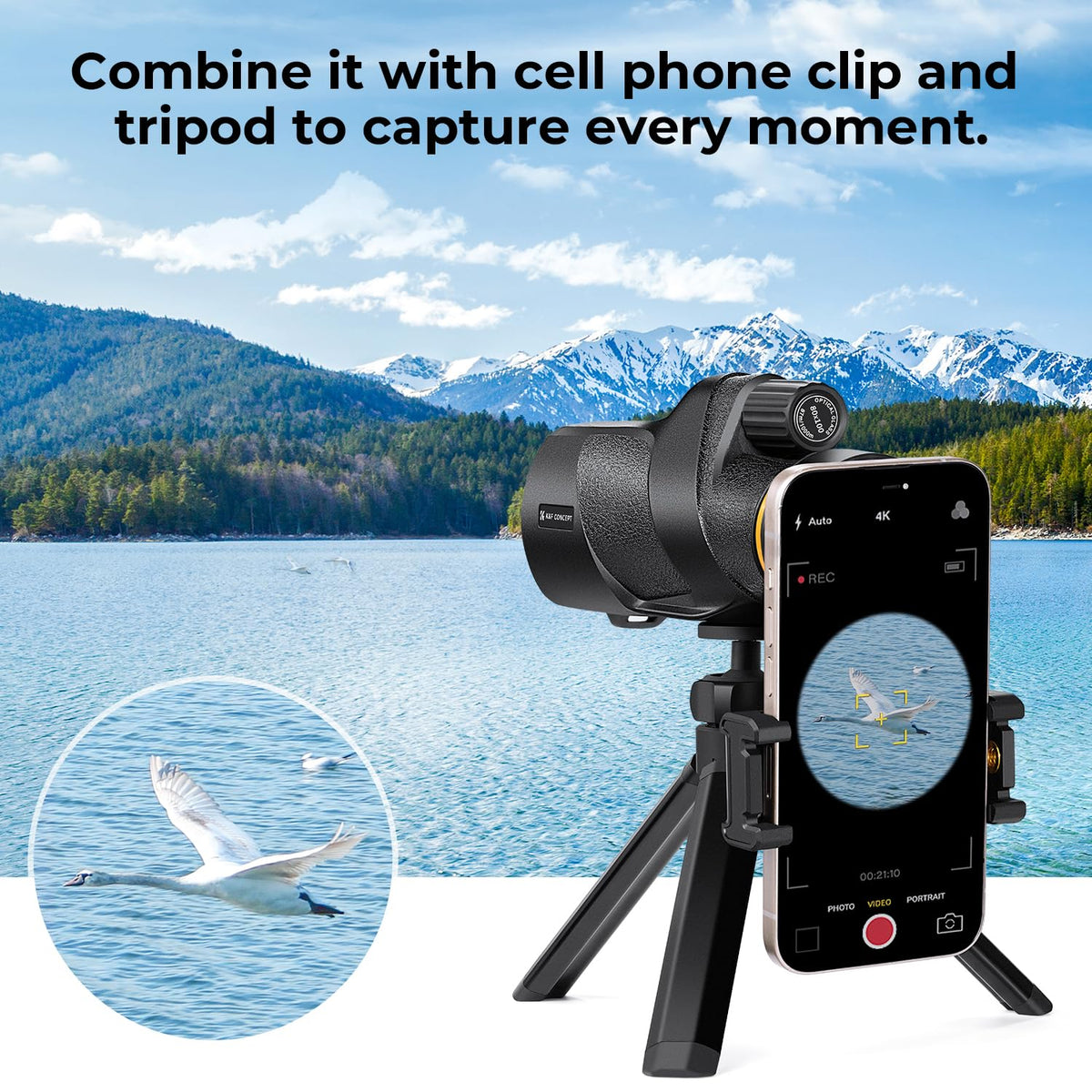 K&F CONCEPT eyepiece and adjustable eyecup for comfortable long viewing