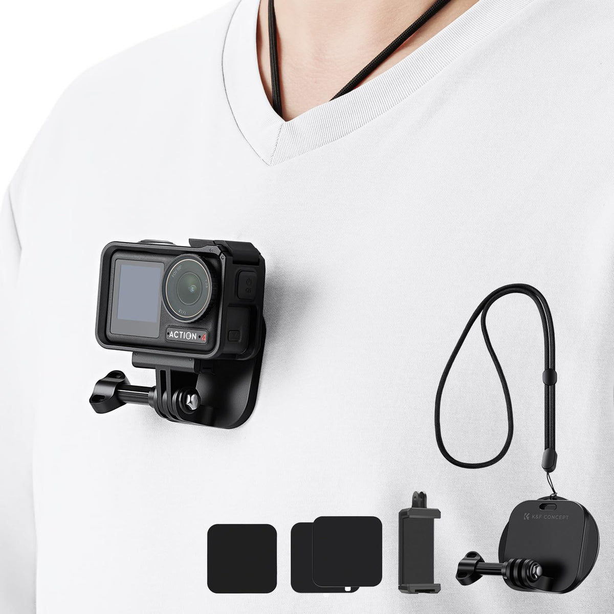 K&F CONCEPT compact-design magnetic chest mount for discreet filming