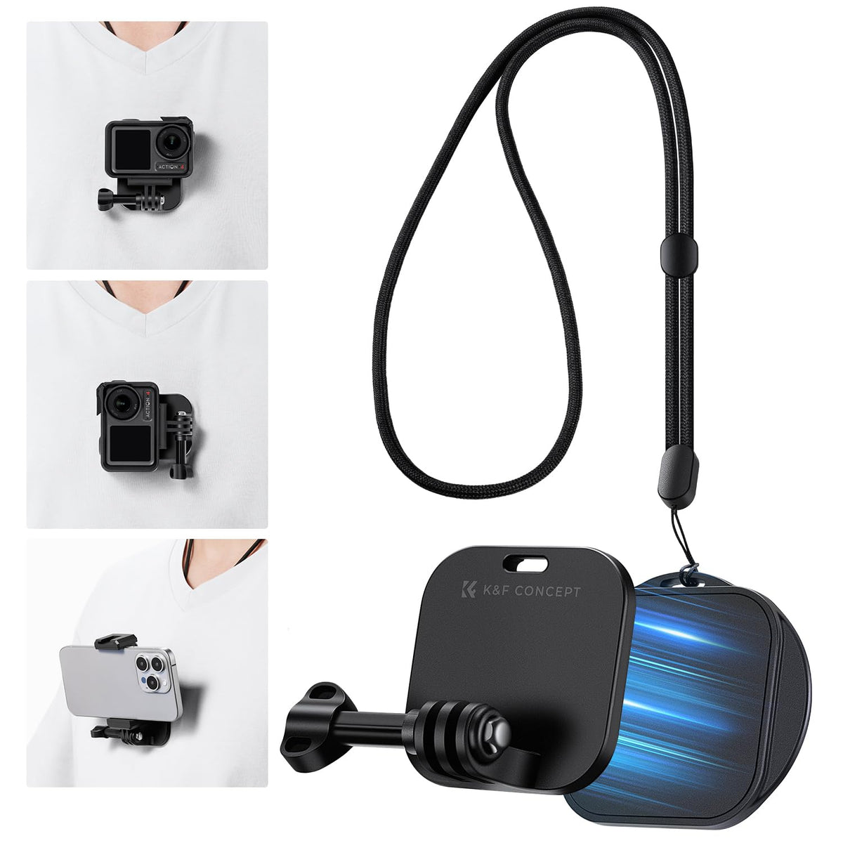 K&F CONCEPT chest mount with strong magnets for secure hold