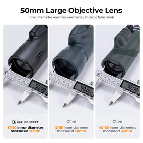 K&F CONCEPT objective lens closeup showing bright-light gathering advantage