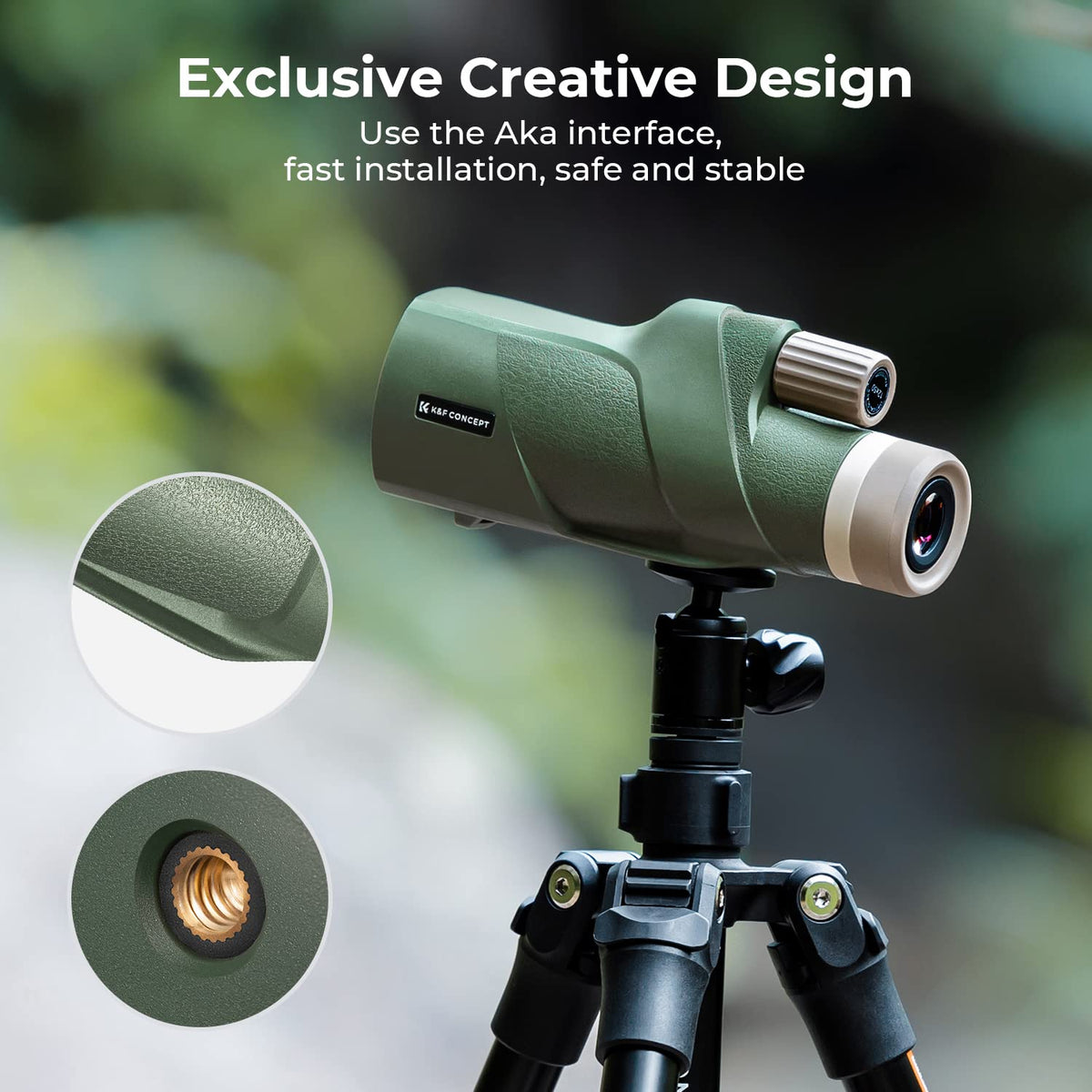 K&F CONCEPT large focus wheel highlighted for quick one-handed adjustments