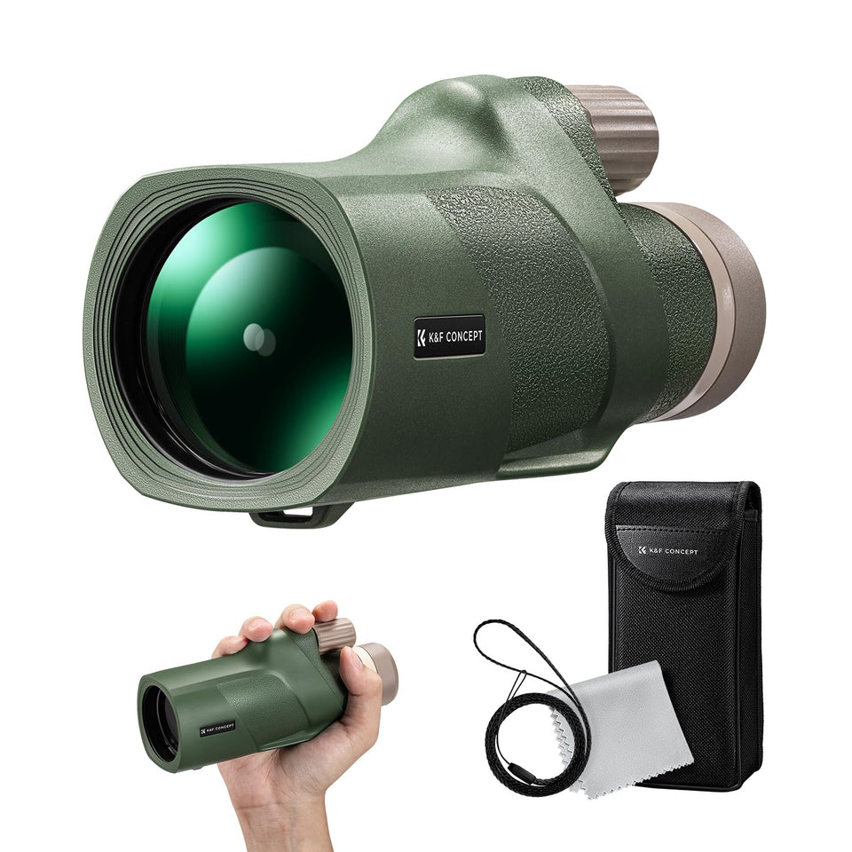 K&F CONCEPT front view showing compact monocular and body grip benefit