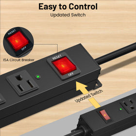 KF wide-spaced outlets detail accepting multiple bulky adapters without blocking neighbors