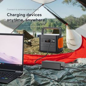 KFD lifestyle road trip setup powering projector and devices on journey