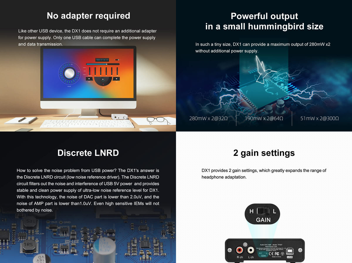 KGUSS DX1 uses a discrete LNDR circuit to minimize USB power noise.
